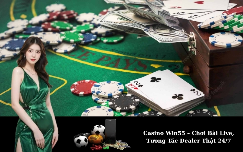 Casino Win55 – Chơi Bài Live, Tương Tác Dealer Thật 24/7